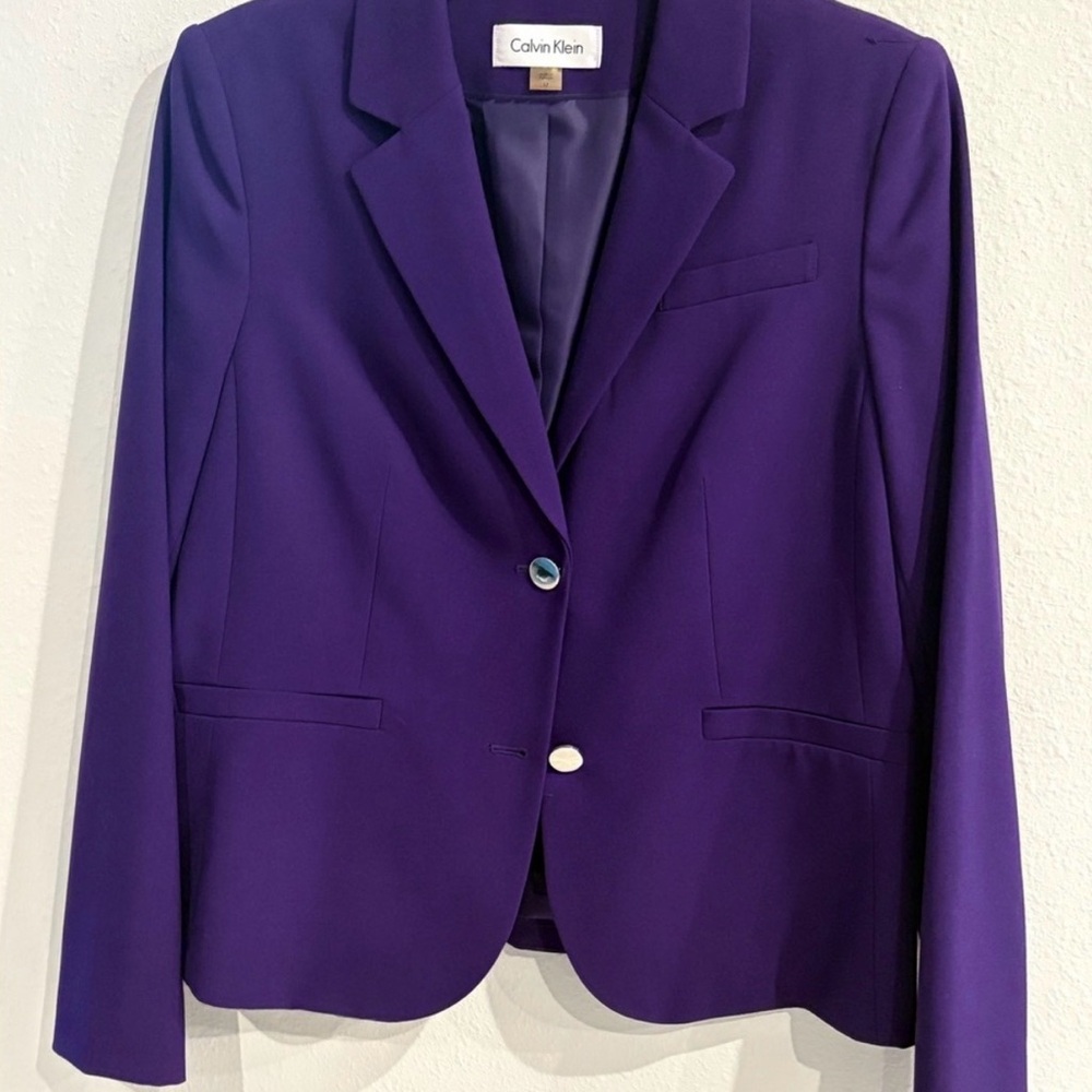 Calvin Klein Purple 2 Button Jacket size 12